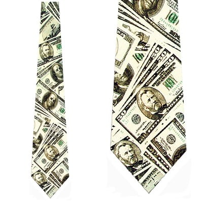 Skinny Tie Poker Playing Card Money Game Dollar Necktie Concert Cosplay Costumes